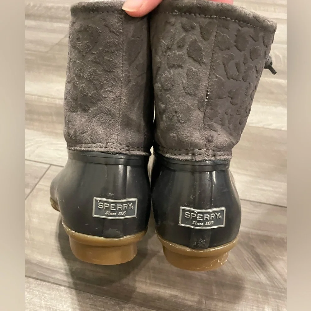 Sperry Women's Charcoal and Black Winter Boots Size 10